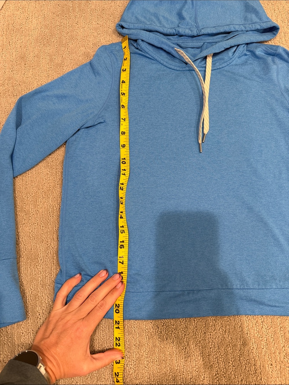 Women’s Lightweight Blue Vuori Hooded Sweatshirt - Picture 2 of 7